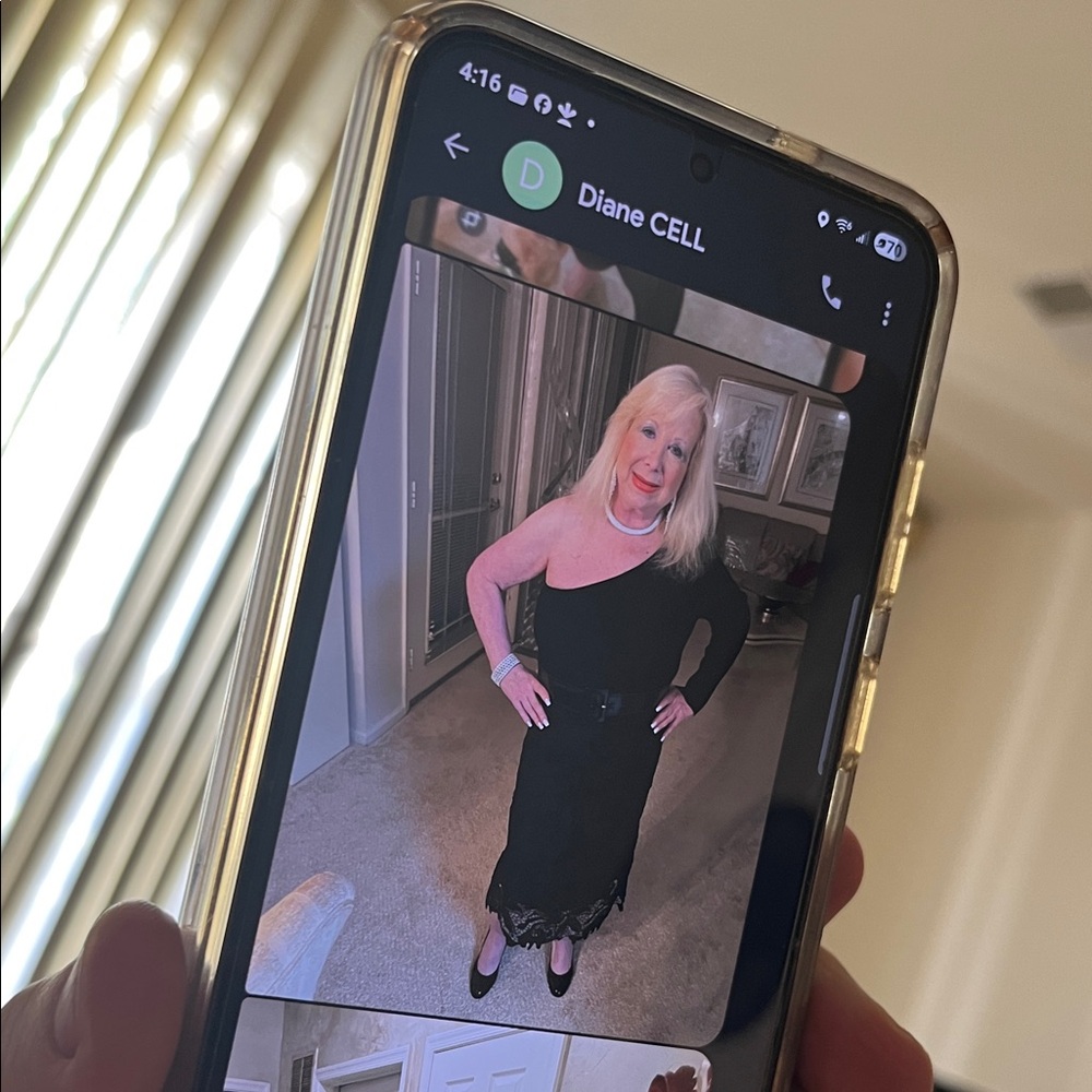 One-Shoulder Black Dress with Lace Hem